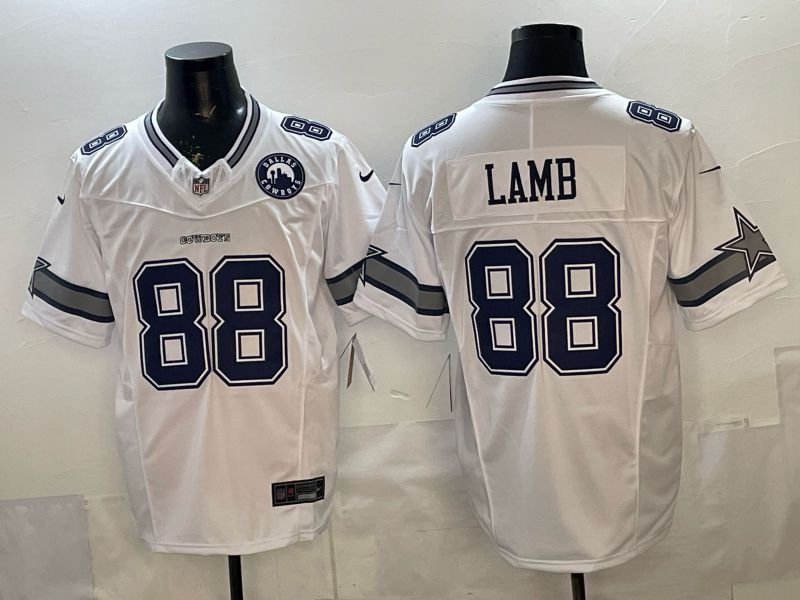 2026 Men Dallas Cowboys #88 Lamb White 6th generations Throwback Nike Limited NFL Jersey style 002->dallas cowboys->NFL Jersey